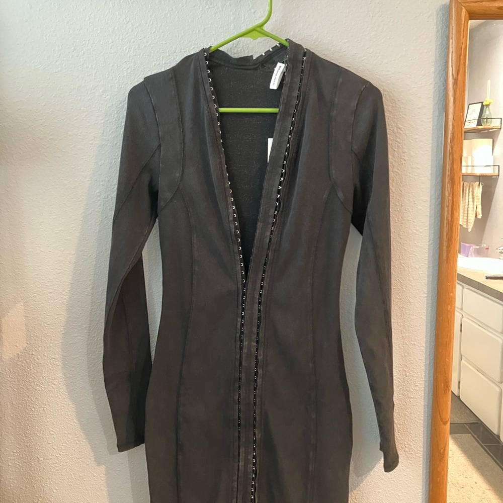 Glenn Martens x H&M collab black knit ribbed mini dress